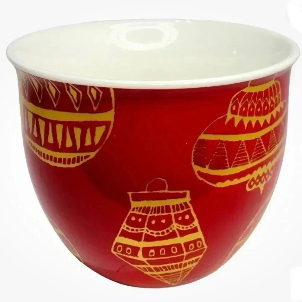 Starbucks 2015 Holiday Mug Coffee Tea Hot Chocolate Red Gold Ornaments